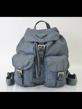 Prada Nylon Backpack in Slate Gray